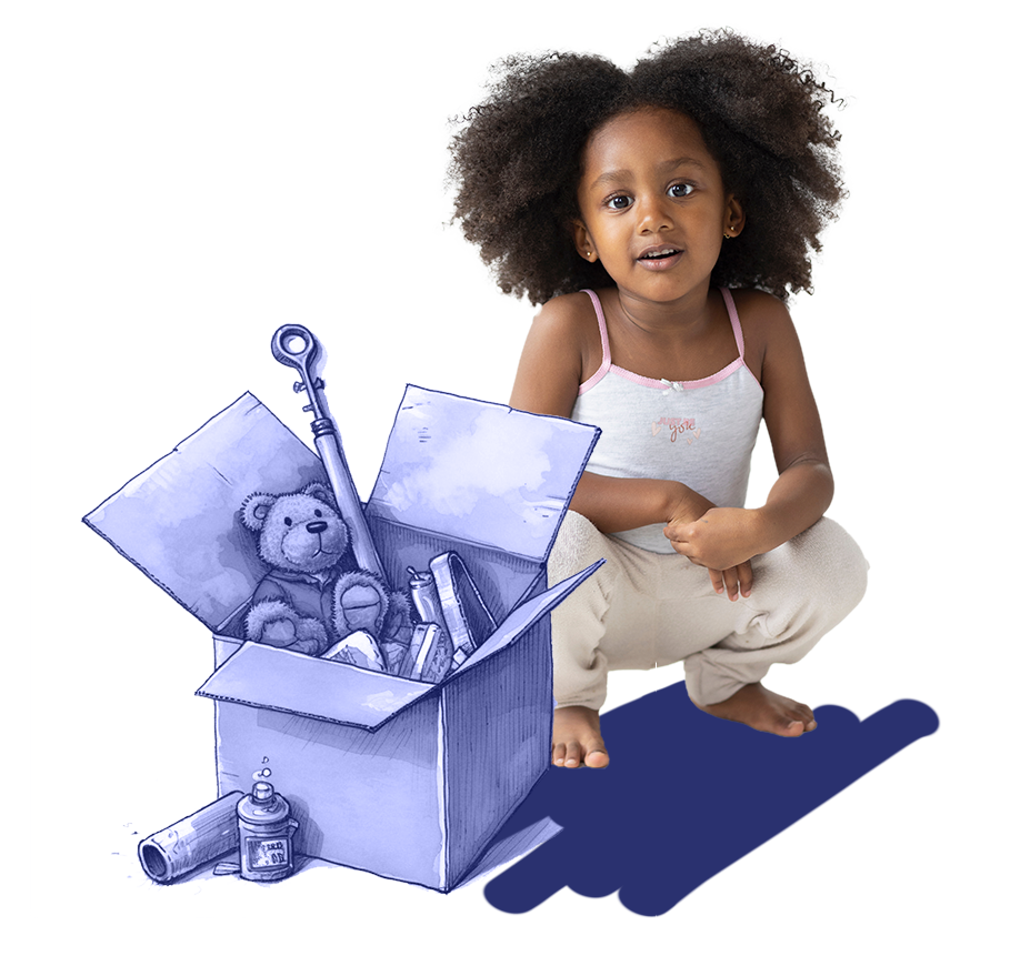 enfant carton déménagement